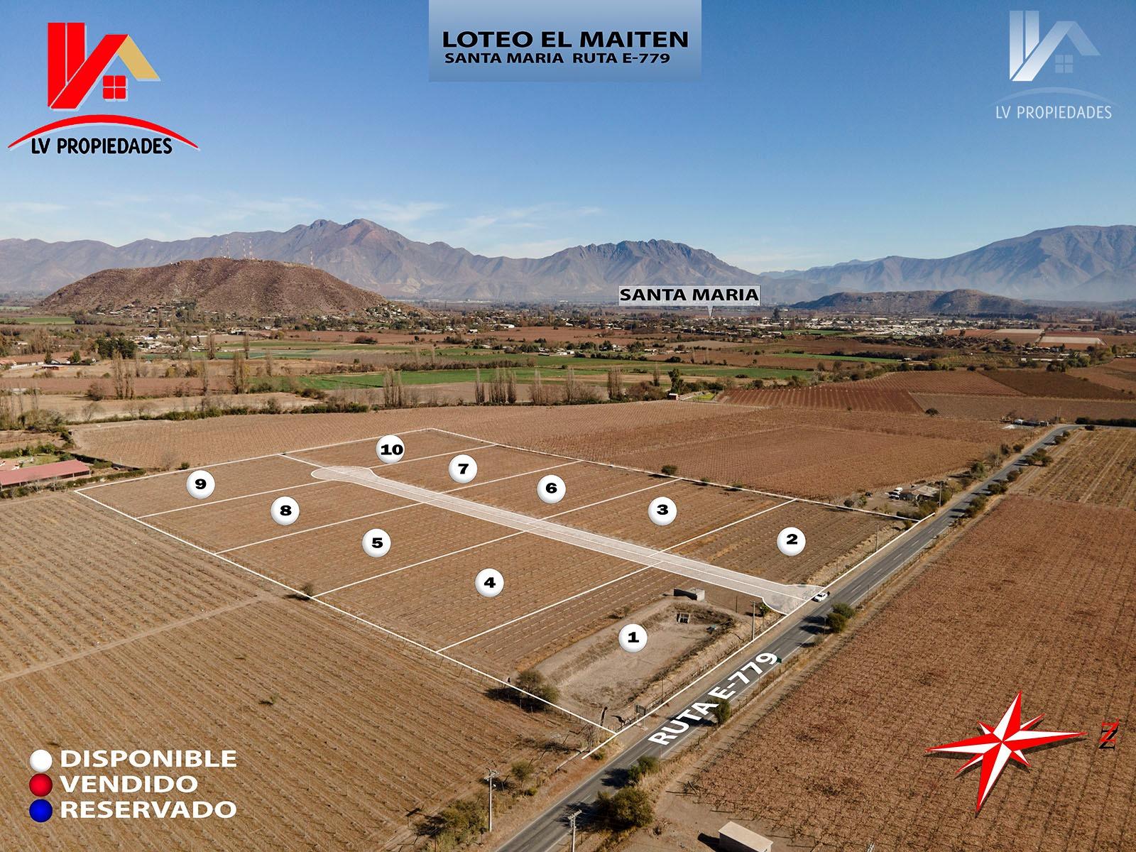 OPORTUNIDAD VENTA $48.000,000 PARCELAS 5000 MTS2 EL MAITEN, SANTA MARIA